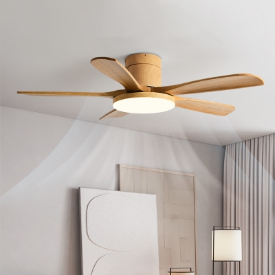 Metal Ceiling Fan with Stepless Dimming LED Light and Remote Control