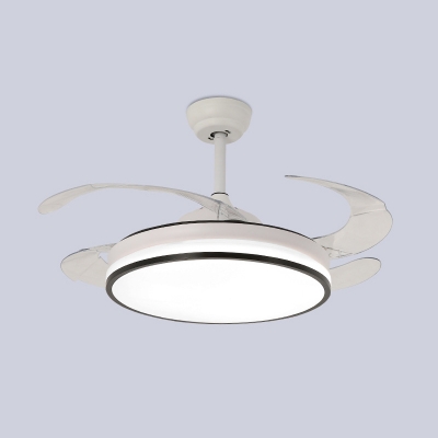 Modern Acrylic Hugging Ceiling Fan with Adjustable Warm/White/Neutral Lighting and Remote Control