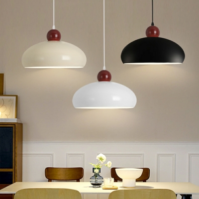 Modern Iron Shade Pendant Light with Adjustable Hanging Length for Dining Room