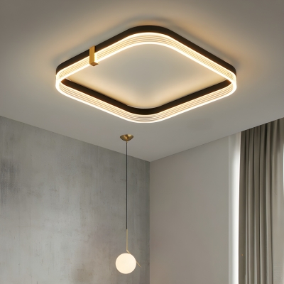 Modern Led 1-Light Metal Flush Mount Ceiling Light with Acrylic Shade