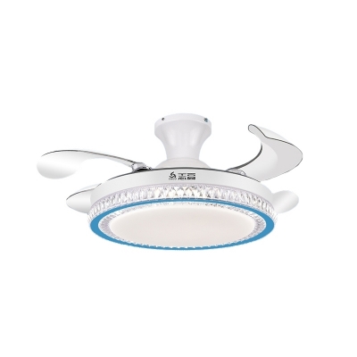 Modern Semi-flushmount Ceiling Fan with Remote Control and Adjustible LED Lights