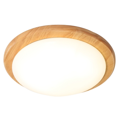 Contemporary Wood Ceiling Light with Acrylic Lampshade for Bedroom