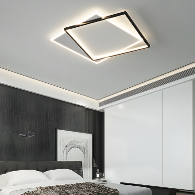 Modern Metal Flush Mount Ceiling Light with Led Light Source for Bedroom