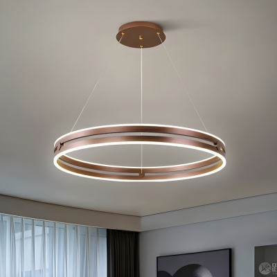 Modern Acrylic Lampshade Living Room Chandelier with Adjustable Hanging Length