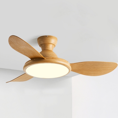 Modern Metal Flushmount Ceiling Fan with LED Light and Remote Control