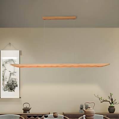 Modern Wood 1-light Island Light with Adjustable Hanging Length for Dining Room
