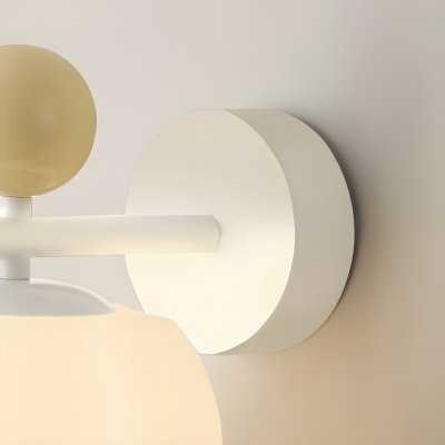 Scandinavian Pumpkin Shape Wall Lamp with Plastic Lampshade for Bedroom