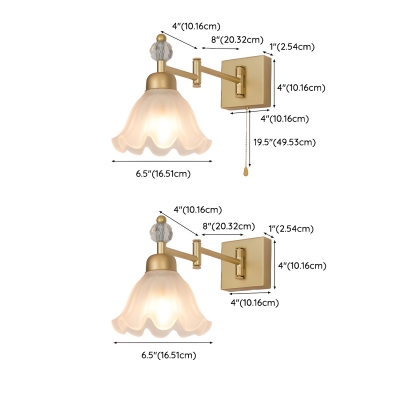 Contemporary Flower Shape Sconce Light with Glass Shade for Bedroom