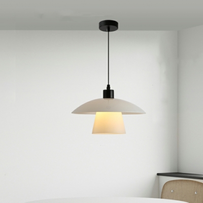Modern Adjustable Hanging Length Dining Room Pendant Light with Glass Lampshade