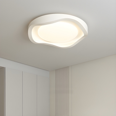 Modern Metal Flush Mount Bedroom Ceiling Light with Acrylic Lampshade