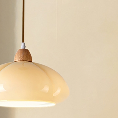 Modern Adjustable Hanging Length Pendant Light with Glass Lampshade