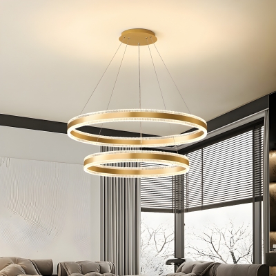Contemporary Adjustable Hanging Length Bedroom Chandelier with LED Light Source