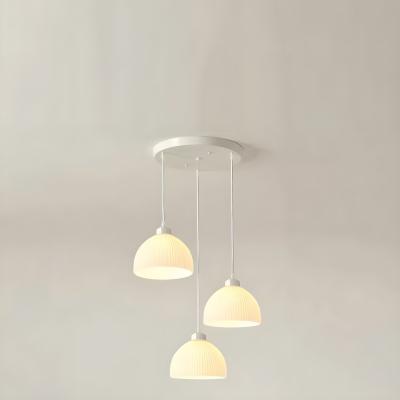 Contemporary Adjustable Hanging Length Pendant Light with Glass Shade
