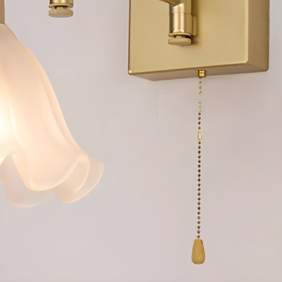 Contemporary Flower Shape Sconce Light with Glass Shade for Bedroom