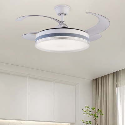 Modern Ceiling Fan with Remote Control & Dimmable Light &Acrylic Blades