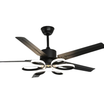Stylish Metal Ceiling Fan with 5 Blades and Integrated LED Light
