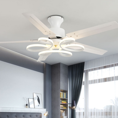 Stylish Metal Ceiling Fan with 5 Blades and Integrated LED Light