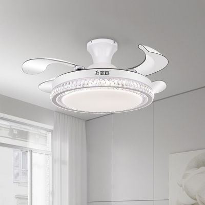 Modern Semi-flushmount Ceiling Fan with Remote Control and Adjustible LED Lights