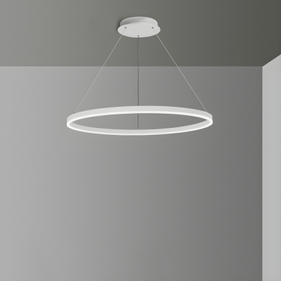 Contemporary LED Adjustable Hanging Length Chandelier with Acrylic Shade