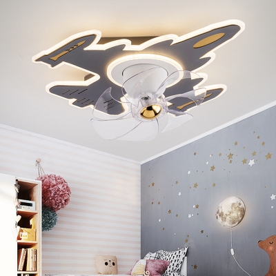 Fashionable Crystal 8 Blade Ceiling Fan with Stepless Dimming Remote Control