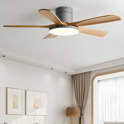 Metal Ceiling Fan with Stepless Dimming LED Light and Remote Control