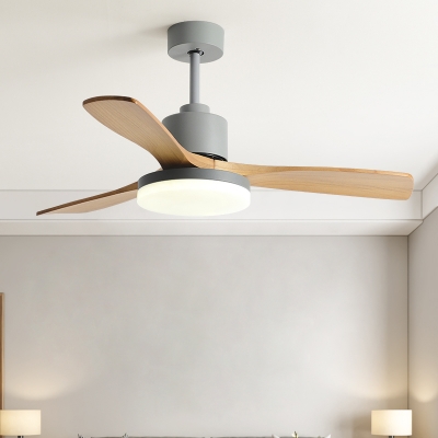 Contemporary Downrod Mount Ceiling Fan with Remote Control and Dimmable LED Light in a Modern Style