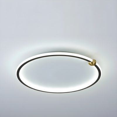 Contemporary Metal Round Shape Flush Mount Ceiling Light for Bedroom