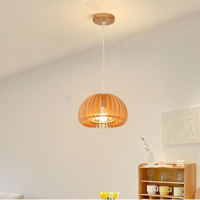 Modern Wood Living Room Pendant Light with Adjustable Hanging Length