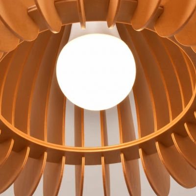 Modern Wood Living Room Pendant Light with Adjustable Hanging Length