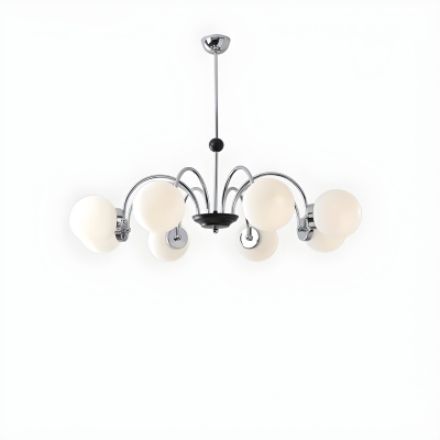 Contemporary Metal Chandelier Glass Lampshade for Bedroom & Living Room