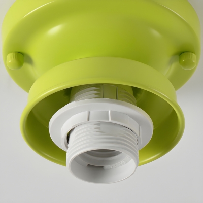 Modern Metal 1-Light Semi-flushmount Ceiling Light with Glass Lampshade
