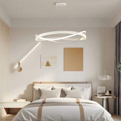 Contemporary Metal Chandelier with Adjustable Hanging Length for Bedroom