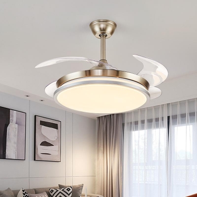 Stylish and Powerful Downrod Ceiling Fan with Remote Control and Warm/White/Neutral Dimming Light