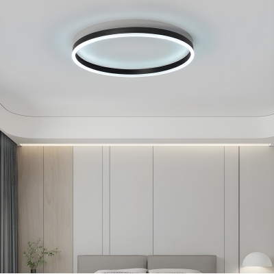 Contemporary Metal Flush Mount Ceiling Light with Round Shape for Bedroom
