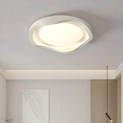 Modern Metal Flush Mount Bedroom Ceiling Light with Acrylic Lampshade