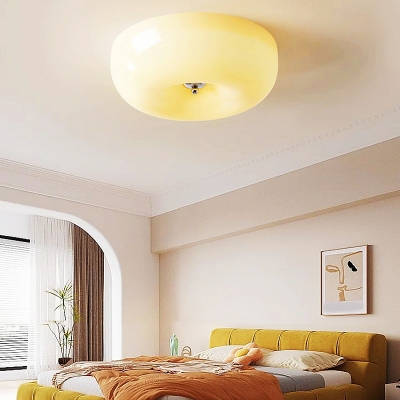 Modern Glass Lampshade Flush Mount Ceiling Light with Integrated Led