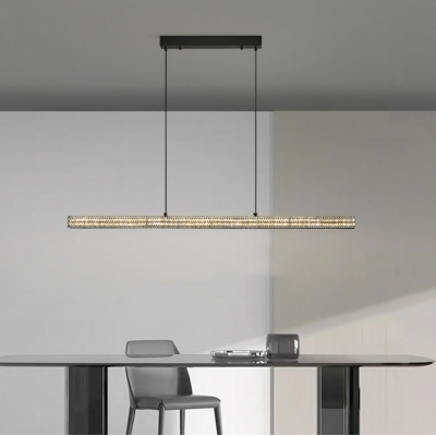 Modern Linear Island Light with Adjustable Hanging Length for Dining Room
