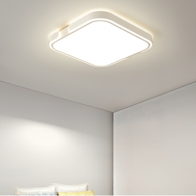 Modern Metal Flush Mount Ceiling Light with Acrylic Lampshade for Bedroom