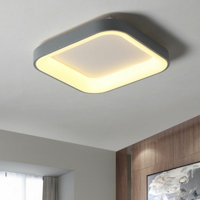 Modern Square Shape Flush Mount Ceiling Light with Acrylic Lampshade