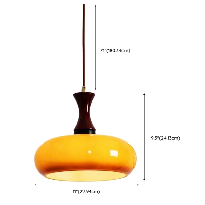 Contemporary Glass Shade Living Room Pendant Light with Adjustable Hanging Length
