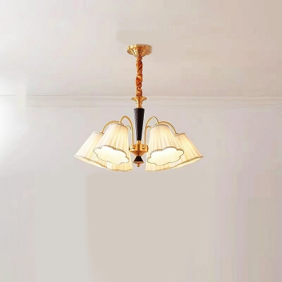 Modern Fabric Lampshade Chandelier with Adjustable Hanging Length