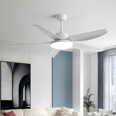 Scandinavian 5-Blade Ceiling Fan with Remote Control and Stepless Dimming