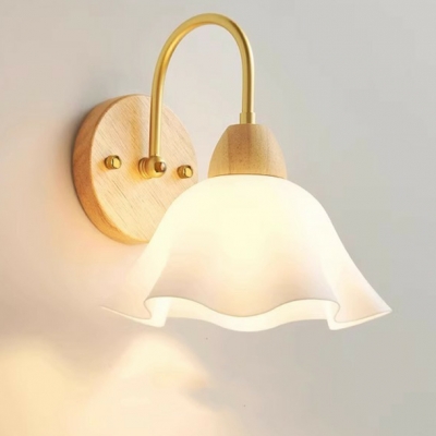 Scandinavian Acrylic Lampshade Bedroom Wall Sconce with Flower Shape