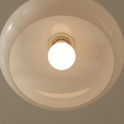 Scandinavian Iron Dining Room Pendant Light with Glass Lampshade