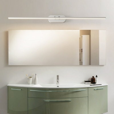 Contemporary Linear Metal Vanity Light Fixture with Integrated Led