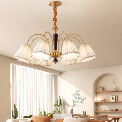 Modern Fabric Lampshade Chandelier with Adjustable Hanging Length