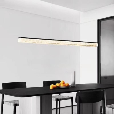 Modern Adjustable Hanging Length Island Light with Resin Lampshade