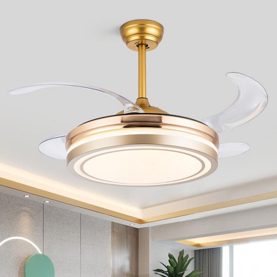 Modern Ceiling Fan with Integrated LED Light and Remote Control