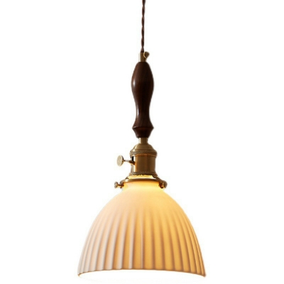 Modern Ceramic Shade Dome Pendant Light with Adjustable Hanging Length