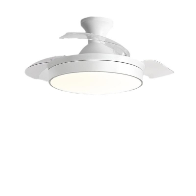 Modern Metal Ceiling Fan with Dimmable LED Light and Remote Control for Living Room